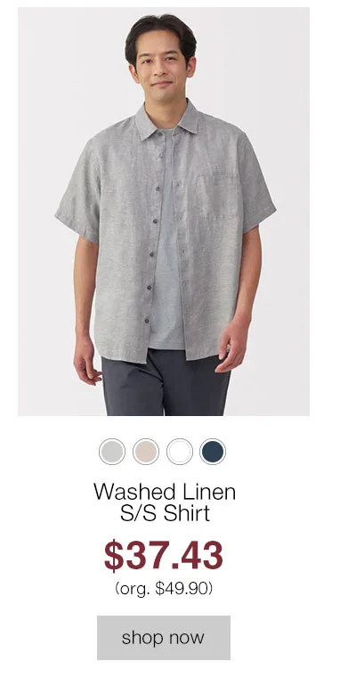 Shop Men's Washed Linen S/S Shirt