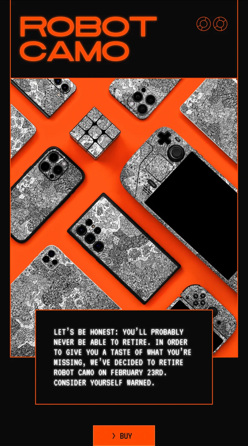 Robot Camo will be retired on February 23rd. Consider yourself warned.