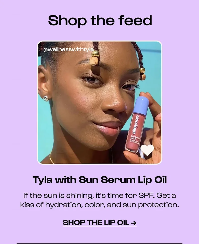 Shop the lip oil. Sun serum SPF lip oil