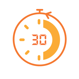 An icon representing the capability of setting up perfect cooking timing.
