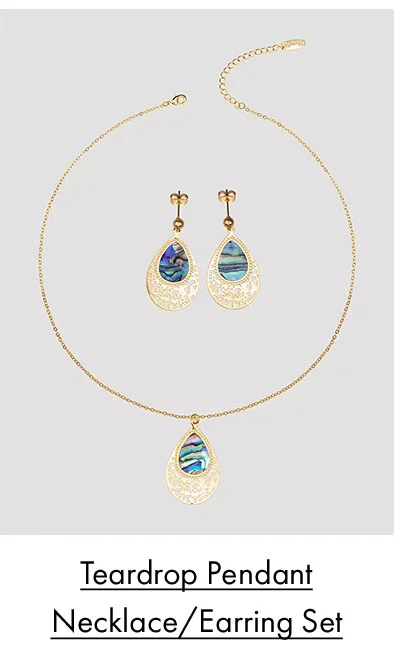 Teardrop Pendant Necklace/Earring Set
