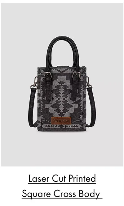 Laser Cut Printed Square Cross Body