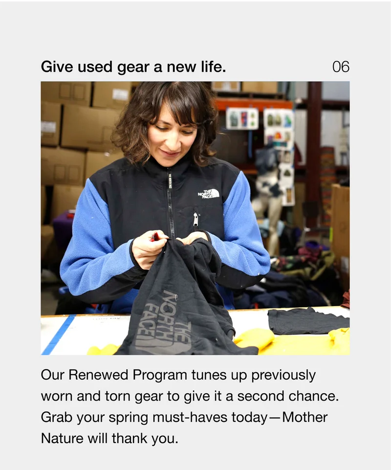 Give used gear a new life. Our Renewed Program tunes up previously worn and torn gear to give it a second chance. Grab your spring must-haves today - Mother Nature will thank you.