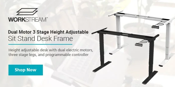 Dual‑Motor 3‑Stage Height‑Adjustable Sit‑Stand Desk Frame