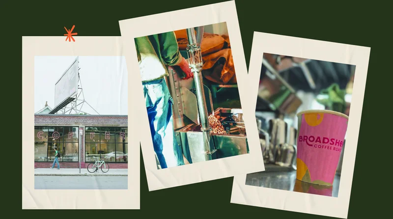 3 photos of our roasters at Broadsheet Coffee Roasters.