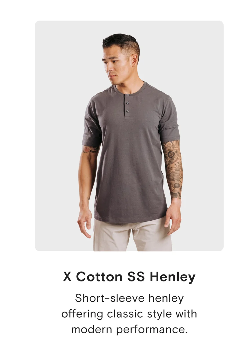 X Cotton Short Sleeve Henley