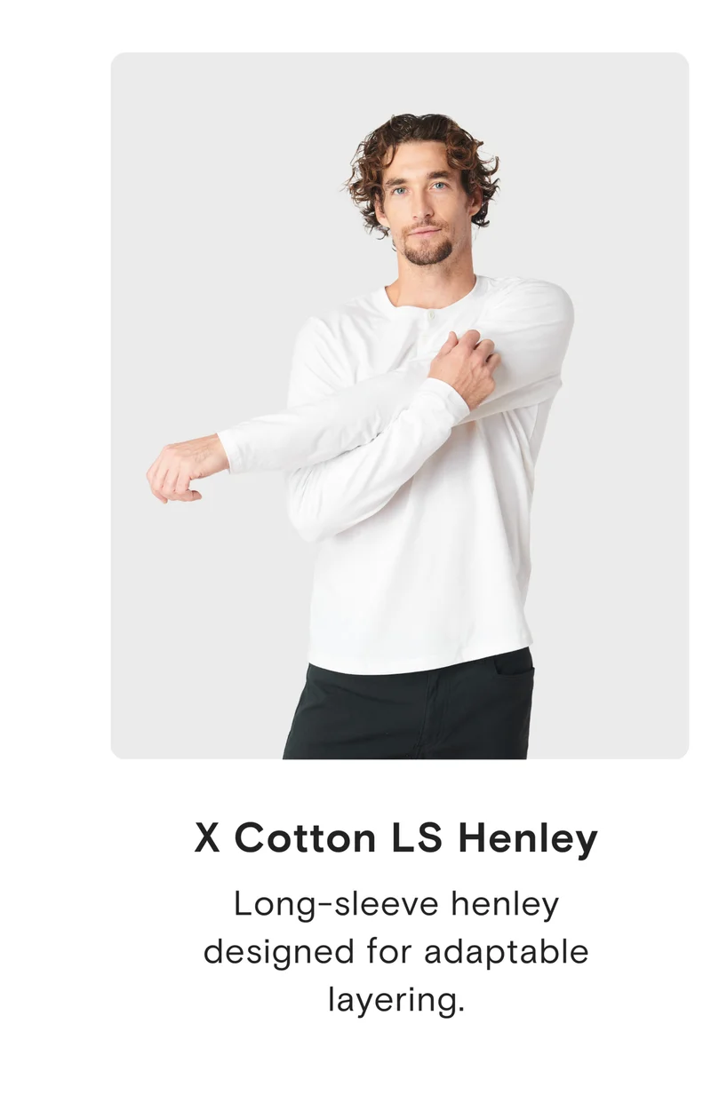 X Cotton Long Sleeve Henley
