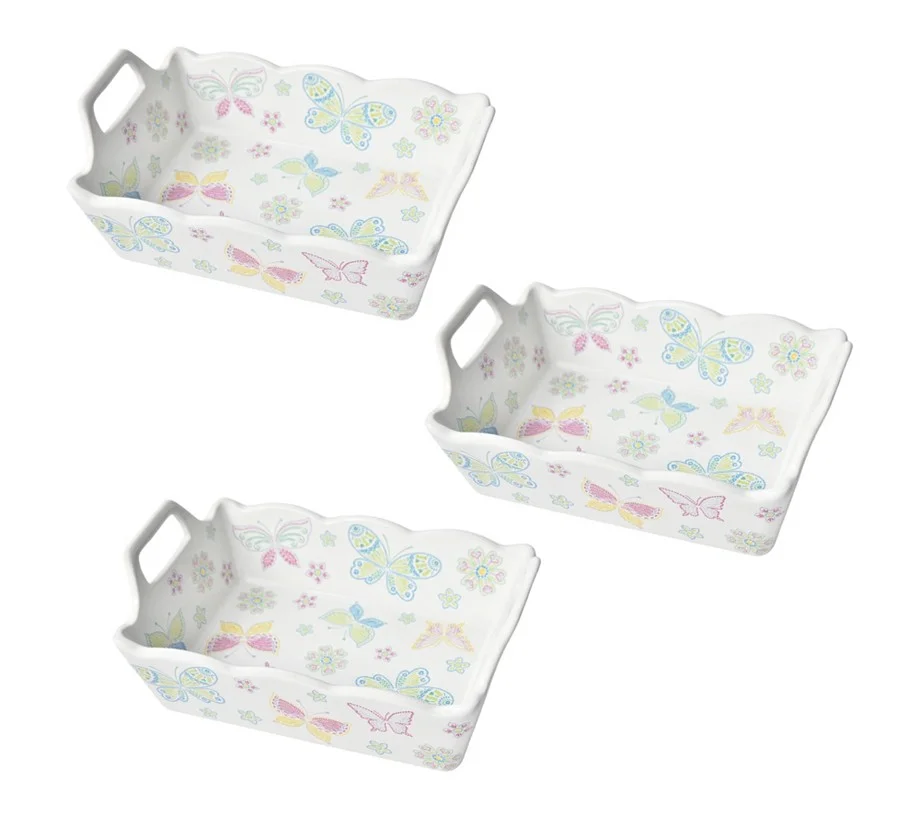 Temp-tations Set of (3) Rectangular Nesting Mini Bakers
