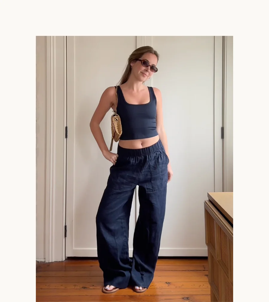 SoftWash Linen Easy Wide Leg Pant 31"