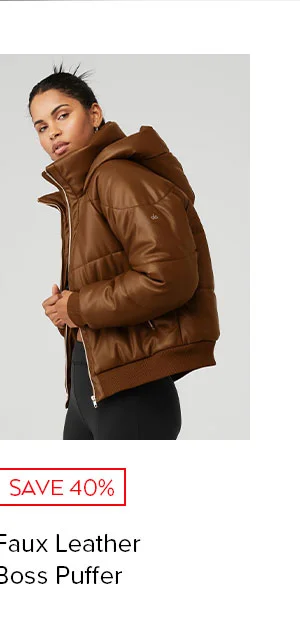 FAUX LEATHER BOSS PUFFER