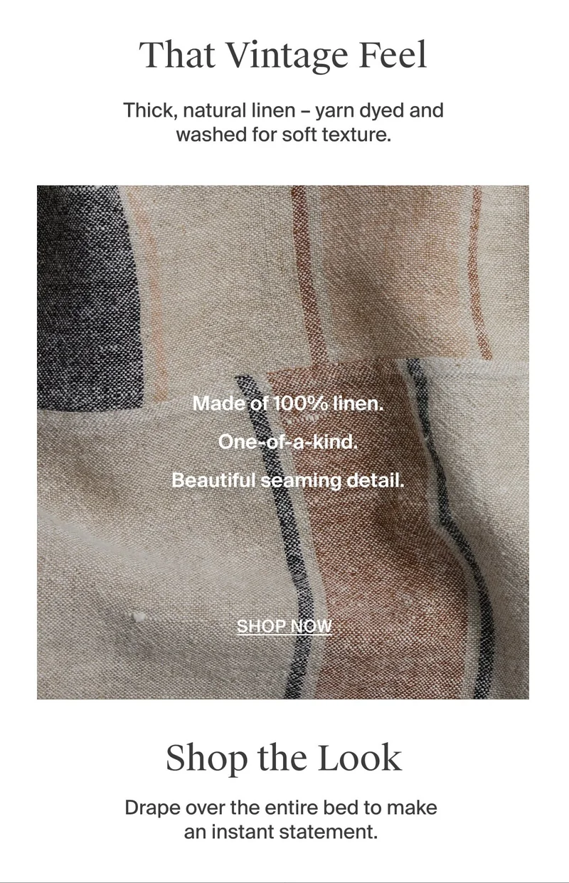 100% linen, one of a kind, beautiful seaming detail. Shop now