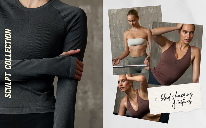 Sculpt Seamless Ribbed LS Stone Wash Black
