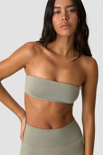 Image of Sculpt Seamless Bandeau Light Khaki Green