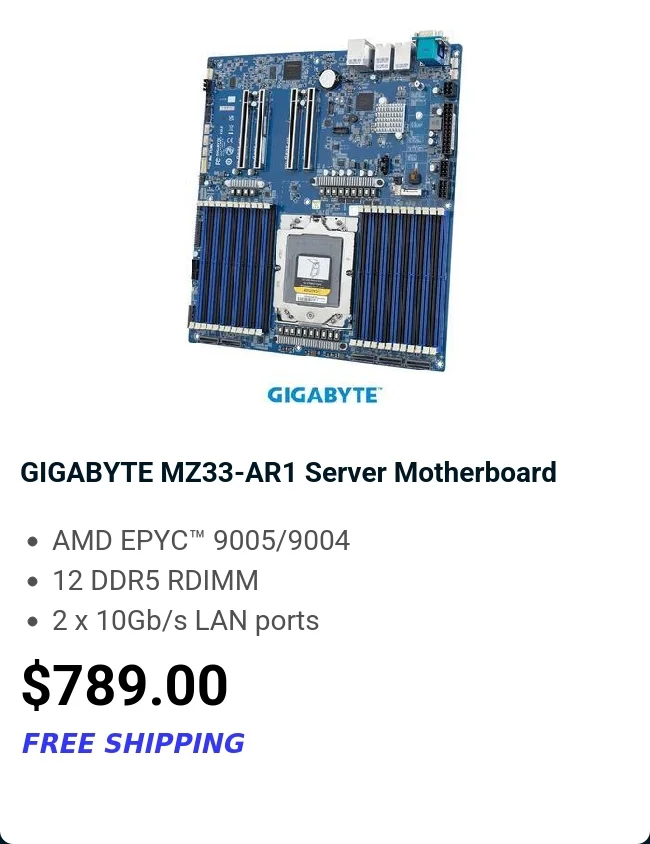 GIGABYTE MZ33-AR1 Server Motherboard