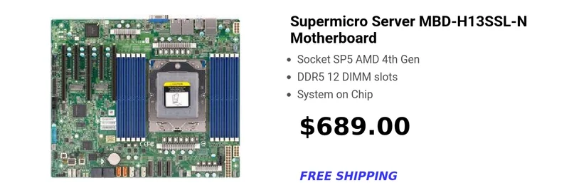 Supermicro Server MBD-H13SSL-N Motherboard