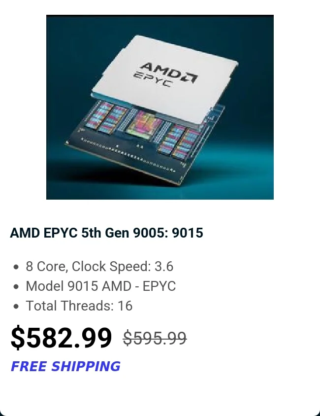 AMD EPYC 5th Gen 9005: 9015