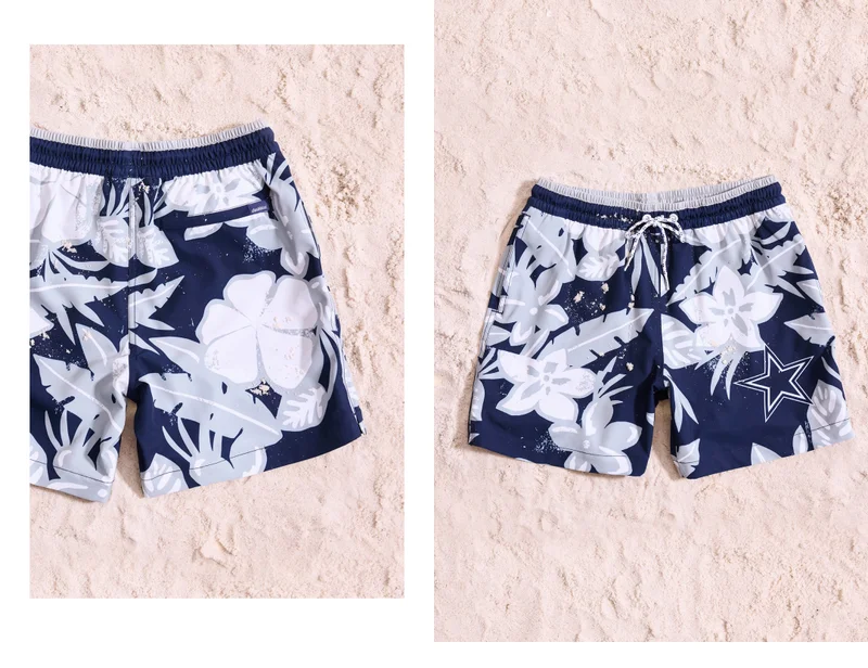 NFL Lined Classic Swim Trunk: The Cowboys Deep End Zones 5.5"
