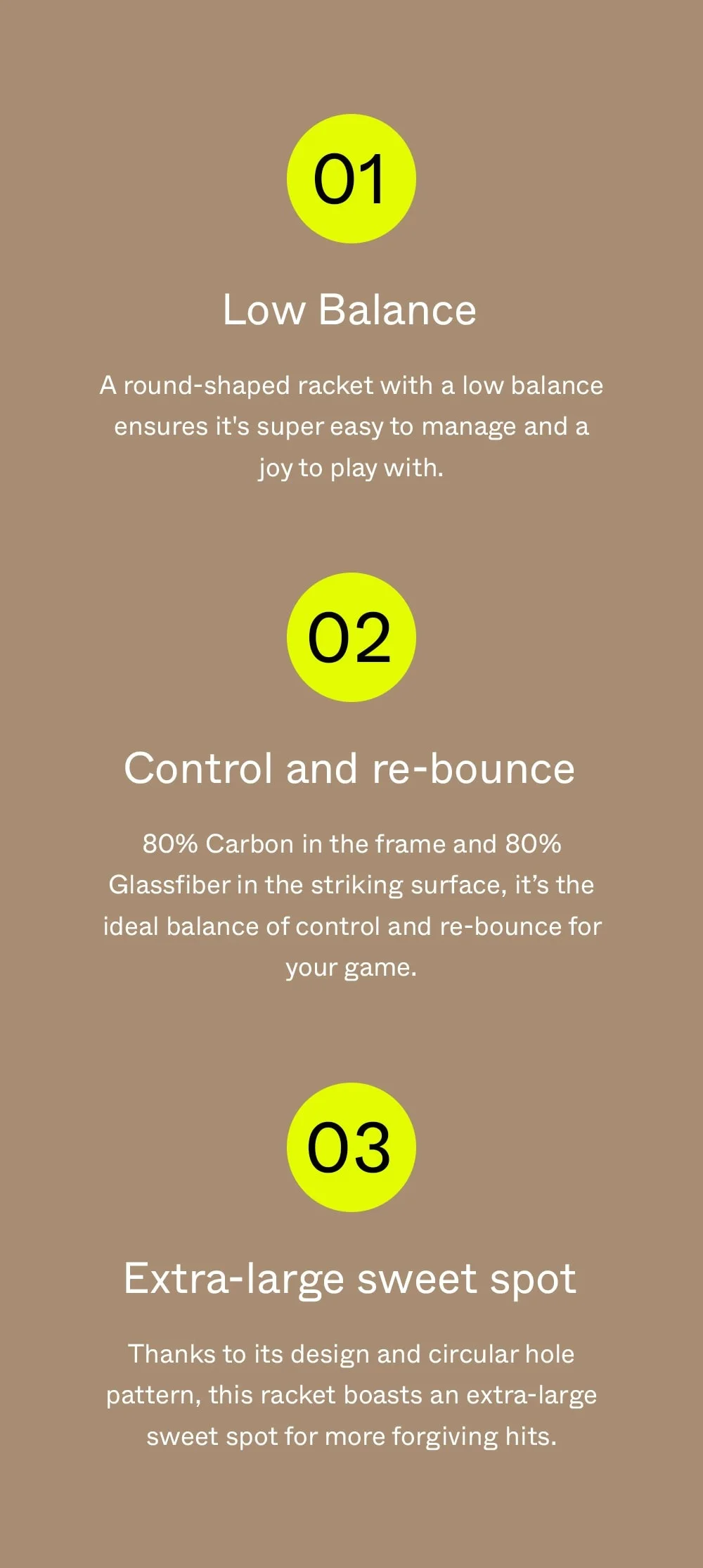 Low Balance | Control and re-bounce | Extra-large sweet spot