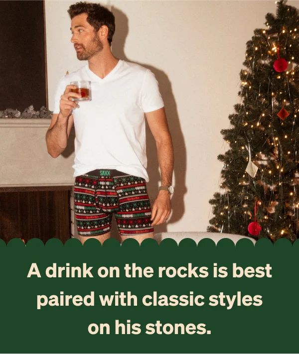 A drink on the rocks is best paired with classic styles on his stones.