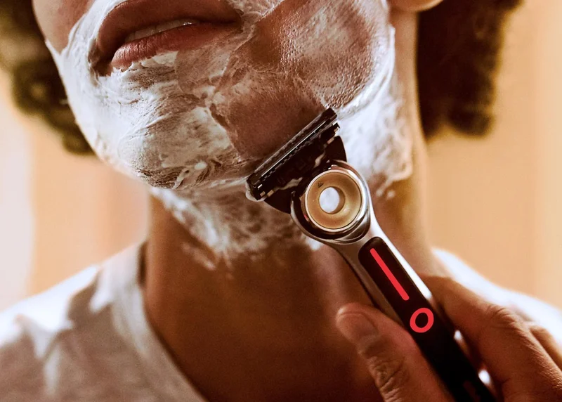 GilletteLabs Heated razor in use
