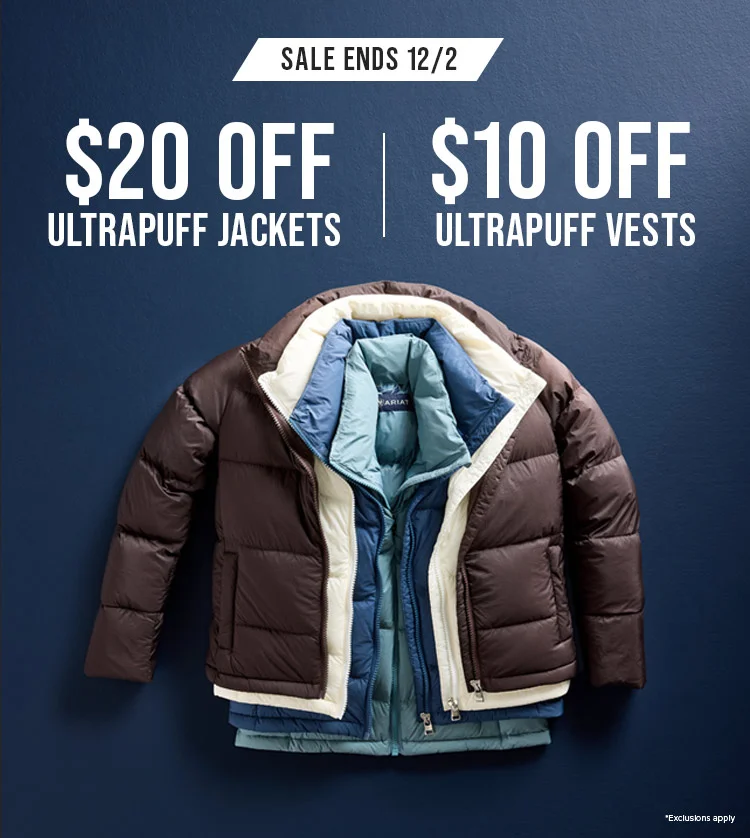 SALE ENDS 12/2. $20 OFF ULTRAPUFF JACKETS | SHOP NOW