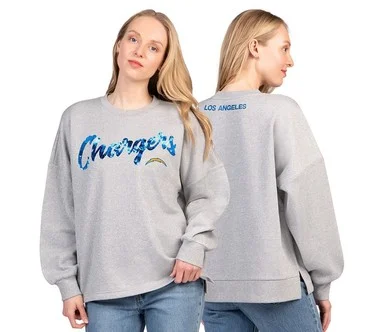 NFL Officially Licensed Women's Lurex Fleece Crewneck