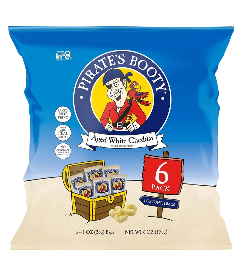 Image of Pirate's Booty Aged White Cheddar Rice Corn and Puffs (6 CT)