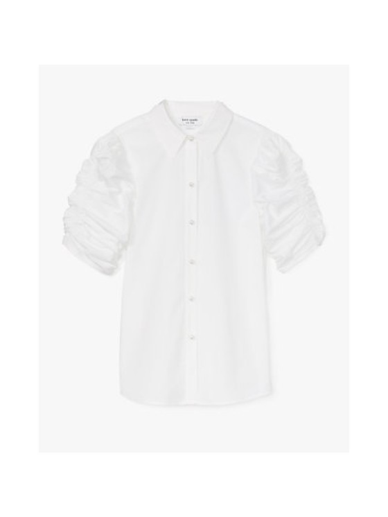 Ruched Poplin Shirt