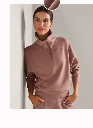 DreamGlow™ 1/2 Zip - Clay Mist
