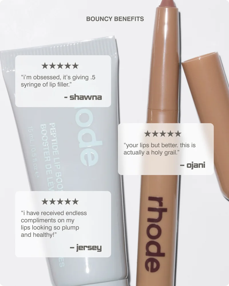 bouncy benefits - "i'm obsessed, it's giving .5 syringe of lip filler." - shawna. "your lips but better. this is actually a holy grail." - ojani. "i have received endless compliments on my lips looking so plump and healthy!" - jersey.