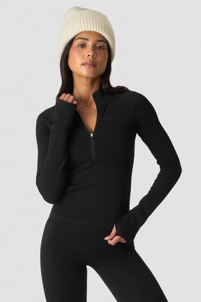 Image of Define Wool 1/2 Zip  Black