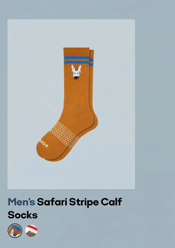 Men's Safari Stripe Calf
            Socks