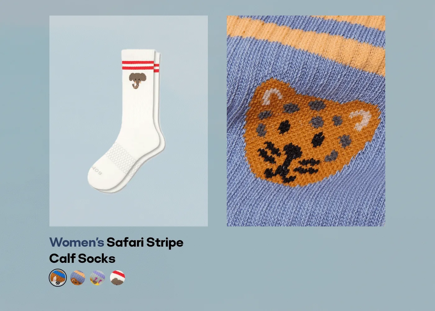 Women's Safari Stripe Calf Socks