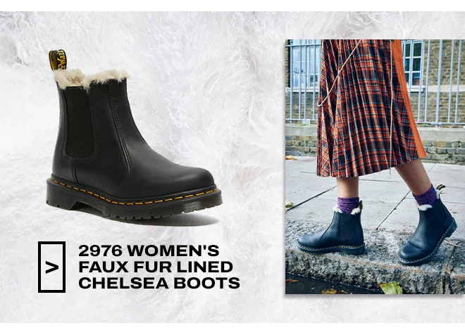 2976 Women's Faux Fur Lined Chelsea Boots