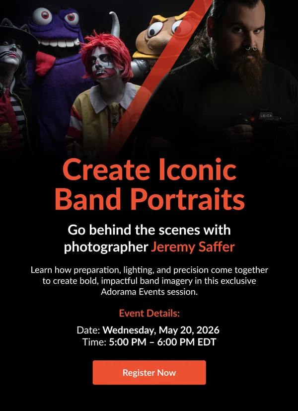 Create Iconic Band Portraits | Date: Wednesday, May 20, 2026 - Time: 5:00 PM – 6:00 PM EDT