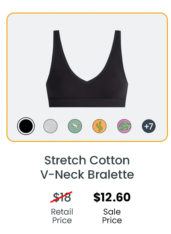 Stretch Cotton V-Neck Bralette