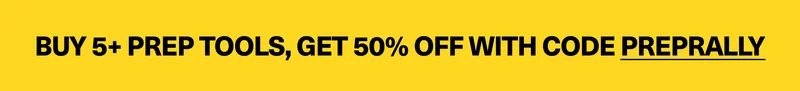 Buy five prep tools get 50% off with code preprally