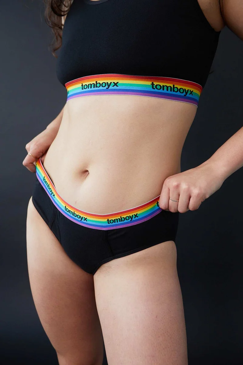 Image of Iconic Briefs - Black Rainbow Logo
