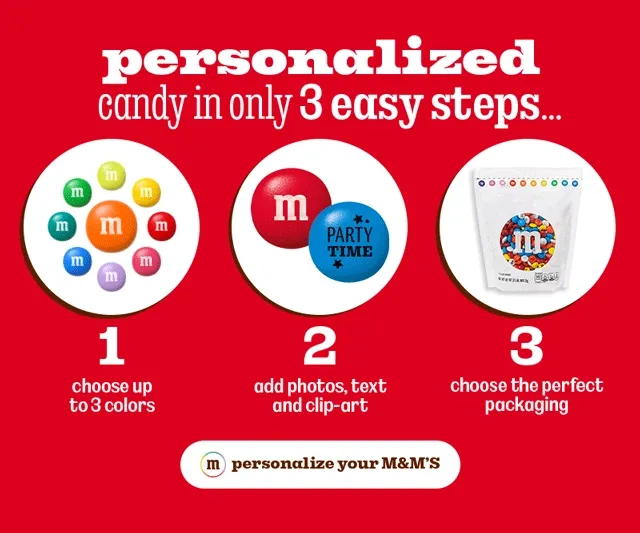 PERSONALIZE YOUR M&M'S