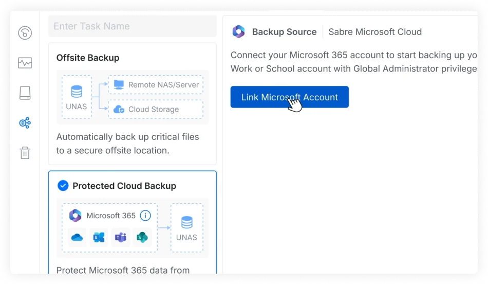Select Protected Cloud Backups.