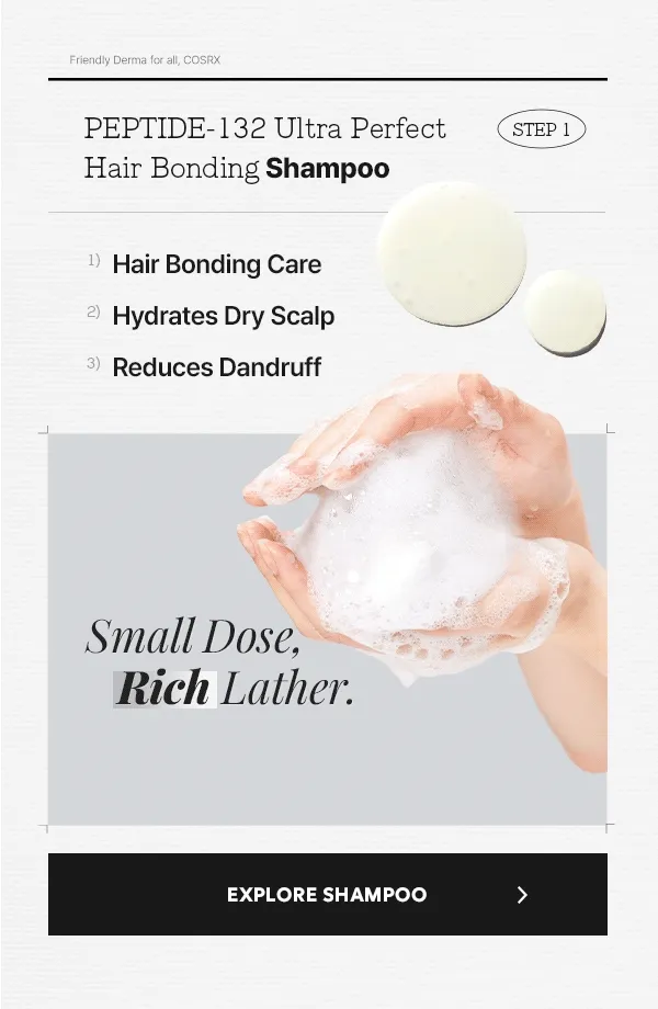 Small Dose, Rich Lather | Peptide 132 Shampoo