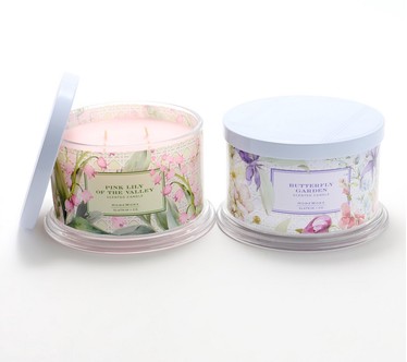 HomeWorx by Slatkin + Co. S/2 18oz Garden Butterfly Mixed Duo Candles