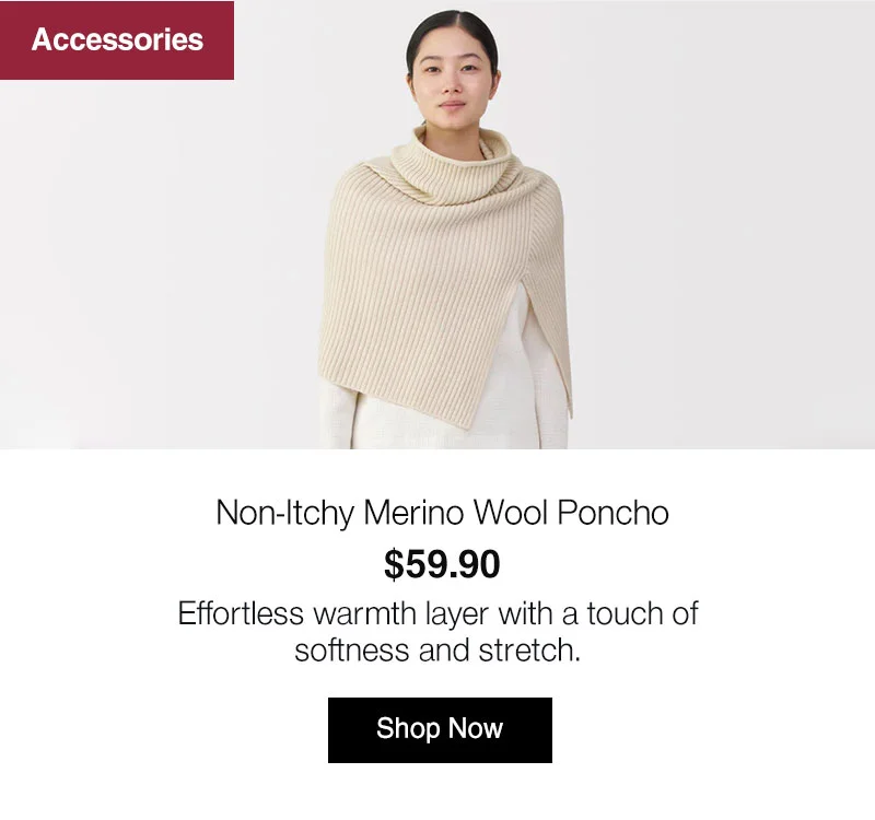 Shop Non-Itchy Merino Wool Poncho