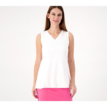 Isaac Mizrahi Live  Petite Essentials Pima Cotton Sleeveless Tank