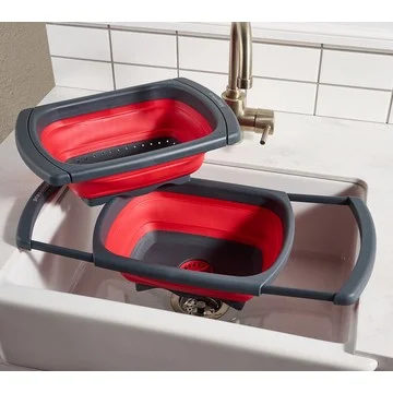 Prepology 2 piece Over the Sink Colander and Wash Basin