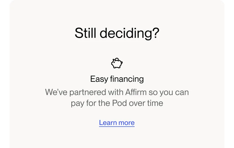 Still deciding? Easy financing