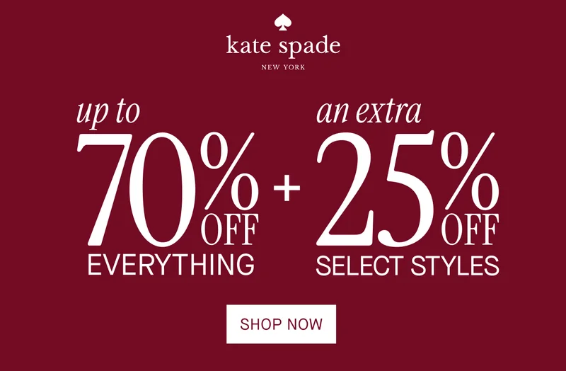 up to 70% off everything + an extra 25% off select styles