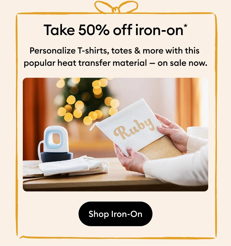 Take 50% off iron-on!