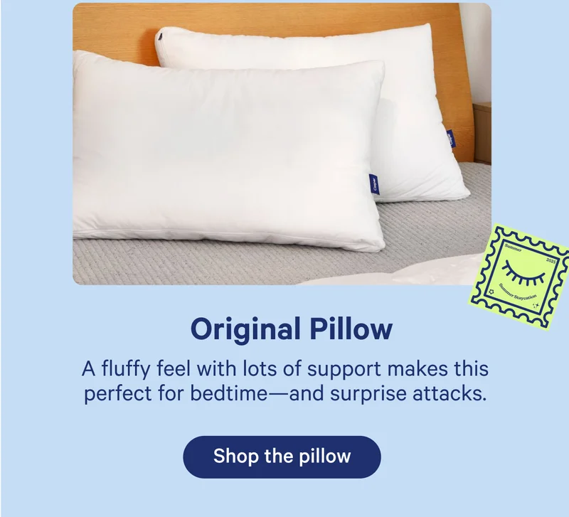 Original Pillow; A fluffy feel with lots of support makes this perfect for bedtime—and surprise attacks.