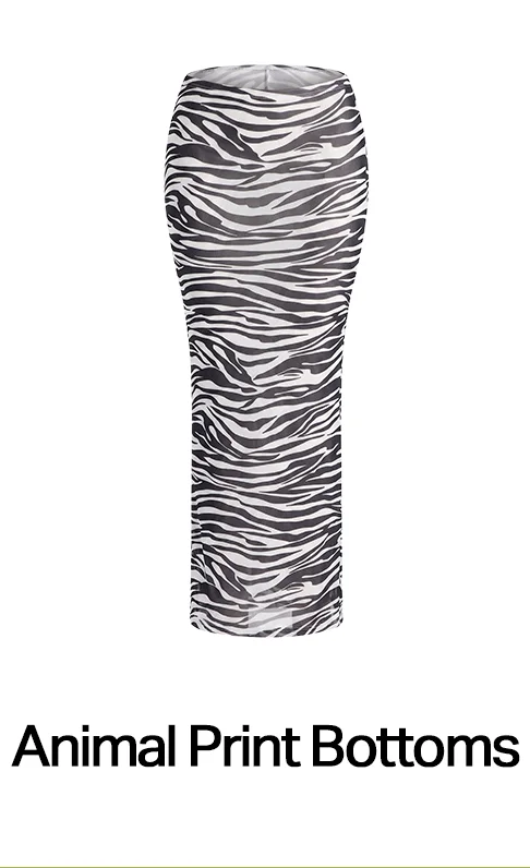 Black & white zebra print sheer bodycon maxi skirt. Women's fashion animal print pencil skirt.